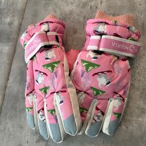 Pink Girls Kids Children Thinsulate Waterproof Snow Winter Gloves Bear Print
